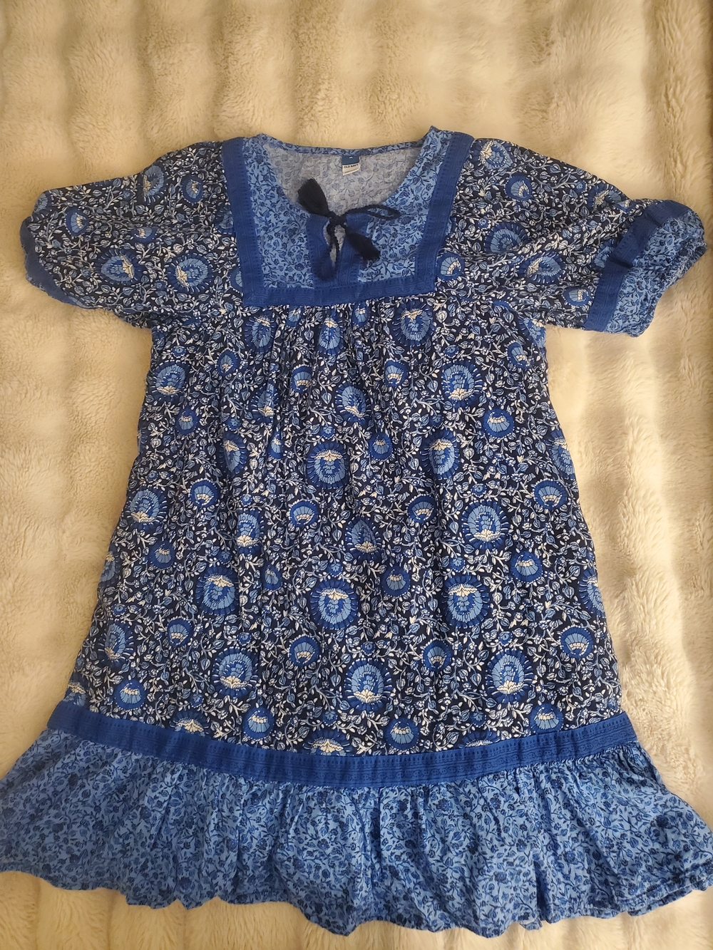 Old Navy Blue Patterned Midi Dress